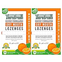TheraBreath Dry Mouth Lozenges with Zinc, 100 Lozenges, Mandarin Mint, 100 Count (Pack of 2)