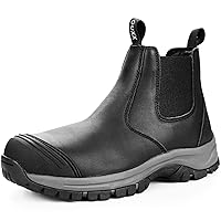 OUXX Work Boots for Men, Steel Toe Slip-on Safety Shoes, Slip-Resistant, Waterproof, Puncture-Proof(OX2622)