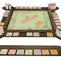 Custom Board Game Frame Personalized Game Board Organizer Compatible with Monopoly Board Game and Monopoly Game Pieces | Economic Themed Game Organizer | Complete Set | Ebony