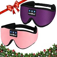 MUSICOZY Sleep Headphones Bluetooth Headband Breathable 3D Sleeping Headphones, Wireless Music Eye Mask Earbuds for Side Sleepers Women Office Air Travel Cool Tech Gadgets Unique Gifts, Pack of 2