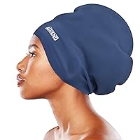 Extra Large Swimming Cap Long Hair for Women and Men,Youth, Waterproof Silicone Swim Cap for Dreads & Braids Extensions Weaves, 2 Sizes to Choose