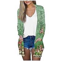 Open Front Cardigans for Women Lightweight Fashion Long Cardigan for Women with Pocket Plus Size Sweaters for Women