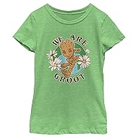Marvel Little, Big Classic Guardians of The Galaxy Groot Earth Day Girls Short Sleeve Tee Shirt