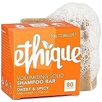 Ethique Sweet & Spicy - Volumizing Solid Shampoo Bar for Fine, Flat, Limp Hair - Vegan, Eco-Friendly, Plastic-Free, Cruelty-Free, 3.88 oz (Pack of 1)