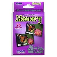 Stages Learning Materials Picture Memory Insects and Bugs Card Game Real Photo Concentration Game for Home, Family, Preschool & Kindergarten Education, multicolor, size 5 x 3 in (SLM223)
