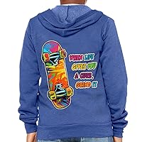 When Life Gives You a Curb Grind It Kids' Full-Zip Hoodie - Art Hooded Sweatshirt - Unique Kids' Hoodie