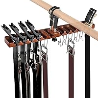 Belt Organizer for Closet, Innovative Design to Prevent Tipping/ 22 Slots/Alder Wood, Belt Rack, Belt Hanger for Closet, Wardrobe, Door