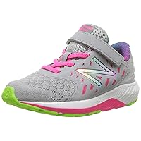 New Balance Girl's Urge V2 Hook and Loop, Grey/Pink, 2.5 Extra Wide US Little Kid