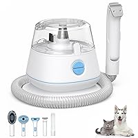 5-in-1 Pet Vacuum Kit for Shedding Grooming & Vacuum Suction 99% Pet Hair, Professional Low Noise Dog Grooming Vacuum with 3 Mode Powerful Suction, 5 Tools Pet Grooming Kit for Dog, Cat