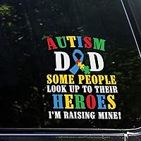 Funny Car Bumper Decal Autism Dad Puzzle Ribbon Son Sticker Decal Pet Lover Vinyl Sticker Decal Home Farmhouse Window Decal for Car Truck Motorcycle Rv Leptop Computer Cup Decor