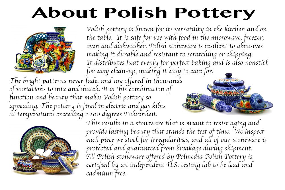 Polish Pottery Round Medium Baker with Handles (Maraschino) made by Ceramika Artystyczna