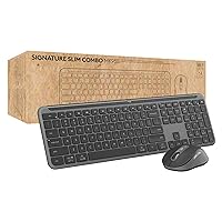 Logitech Signature Slim MK955 for Business Wireless Keyboard and Mouse Combo, Quiet Typing, Secure Receiver, Bluetooth, Globally Certified, Windows/Mac/Chrome/Linux - Graphite