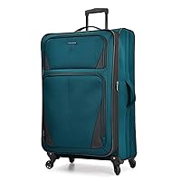 U.S. Traveler Aviron Bay Expandable Softside Luggage with Spinner Wheels, Teal, 30-Inch, US08125E31
