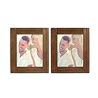 Prinz Homestead 8x10 Dark Walnut Picture Frame, Distressed Wood Photo Frames, Two-Way Easel, Tabletop or Wall-Mounted - Set of 2