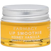 Farmacy Lip Smoothie Peptide Lip Balm - Lip Moisturizer & Plumper with Vitamin C - Honey Vanilla Scented with High Gloss Finish