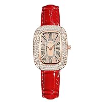 Wrist Watch for Women, Glitter Bling Designed Quartz Analog Women's Watch with Breathable Leather Strap