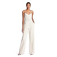 HALSTON womens Jami Jumpsuit in Linen Suiting