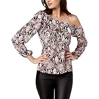 Womens Printed One Shoulder Blouse