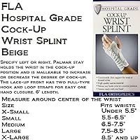 Florida Orthopedics 22-1X1: Canvas Cock-Up Wrist Splint, LACE UP - 6