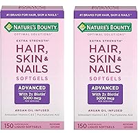 Hair, Skin & Nails Rapid Release Softgels, Argan-Infused Vitamin Supplement with Biotin and Hyaluronic Acid, Supports Hair, Skin, and Nail Health for Women, 150 Count (Pack of 2)