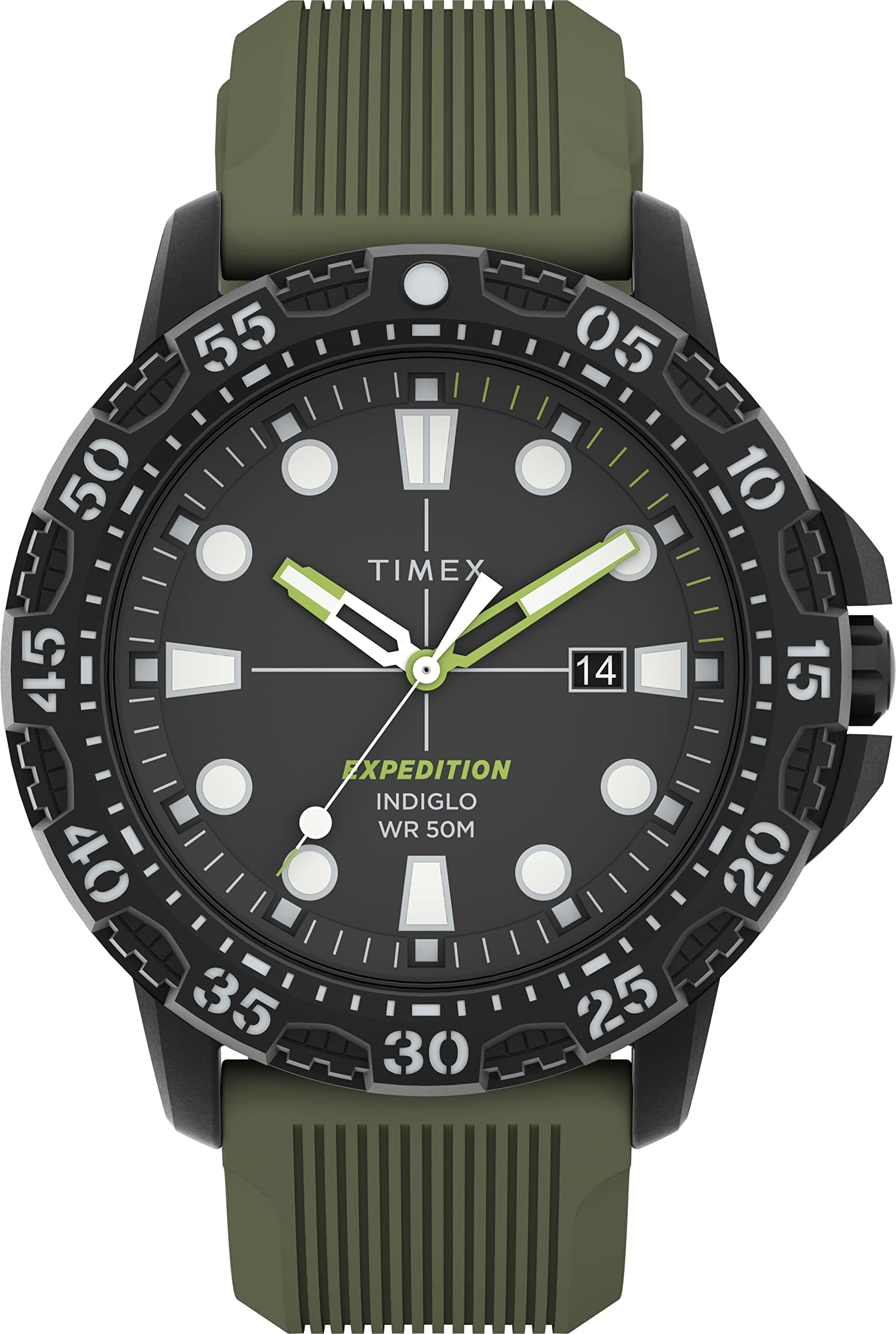 Timex Men's Expedition Gallatin 44mm Watch – Black Case Black Dial with Black Silicone Strap