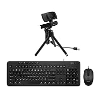 Macally Wired Keyboard & Mouse Combo and a 1080P Webcam, Seamless Conference Meetings