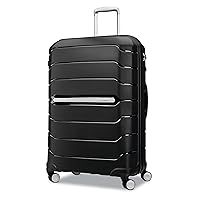 Samsonite Freeform Hardside Expandable with Double Spinner Wheels, Checked-Large 28-Inch, Black