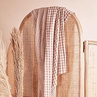 Atelier Brunette Gingham Double Cotton Gauze Fabric Maple - per metre