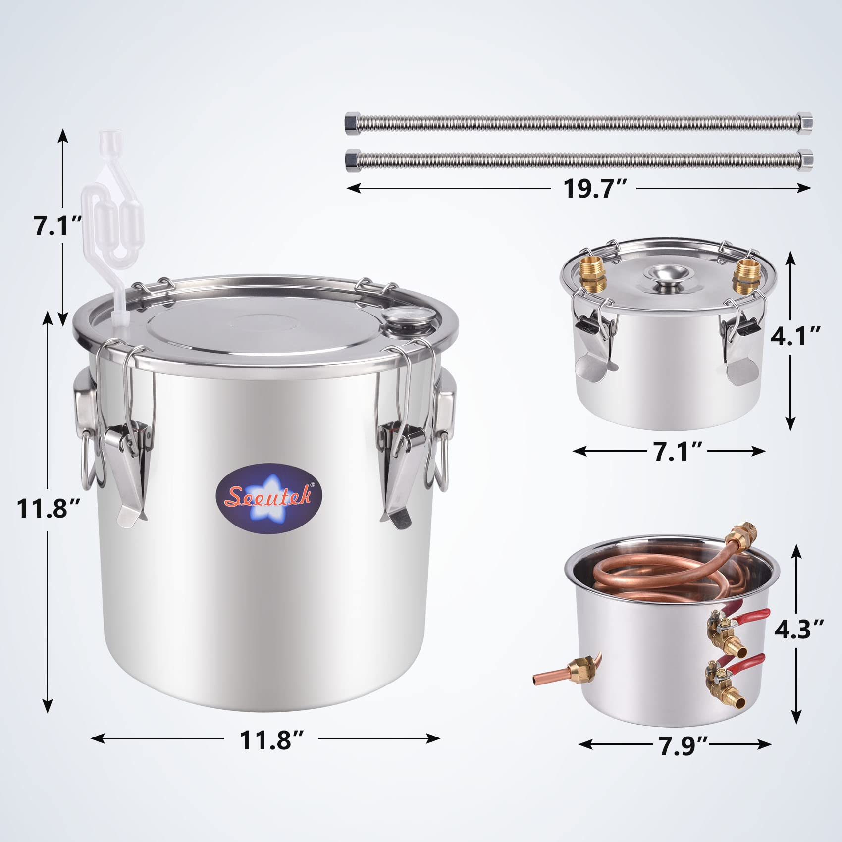 Mua Suteck Alcohol Still 5Gal 18L Stainless Steel Alcohol Distiller Copper  Tube Spirit Boiler with Thumper Keg and Build-In Thermometer for Home  Brewing DIY Whisky Wine Brandy Making trên Amazon Mỹ chính