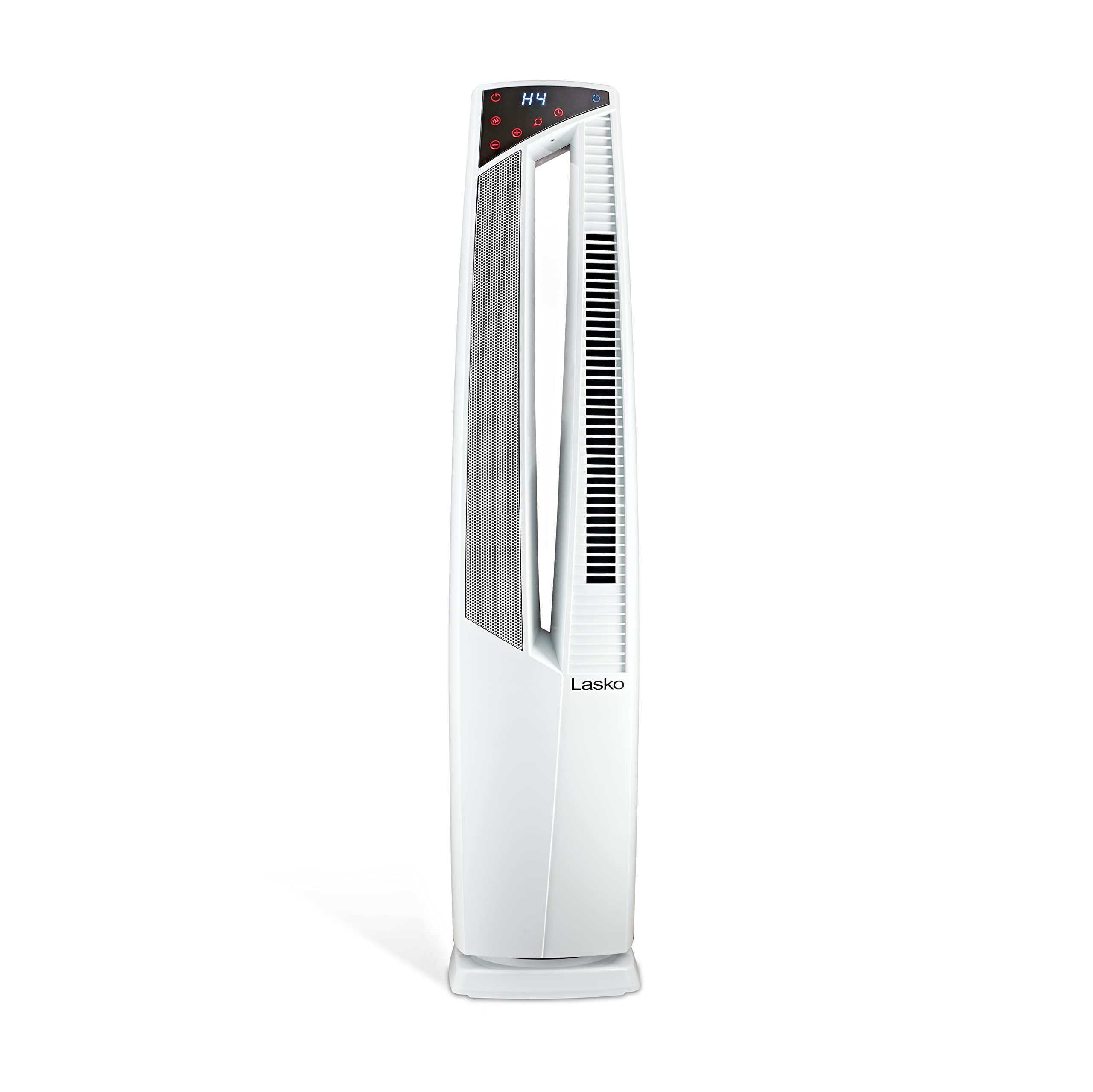Lasko Oscillating Hybrid Fan and Space Heater for Home, All Season High Velocity Hybrid with Tip-Over Switch, Remote Control, Timer and Thermostat, 37.5 Inches, White, 1500W, FHV820