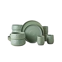 SHOSAI Stoneware 16-Piece Dinnerware Set, Sage