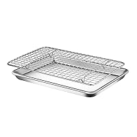 NutriChef Nonstick Aluminum Baking Sheet Tray w/ Cooling Rack, 13