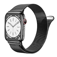 FEEKI Compatible Apple Watch Band 49mm 45mm 44mm 42mm 41mm 40mm 38mm Compatible Apple Watch Band Stainless Steel Clasp Unisex Magnetic Clasp Compatible Apple Watch Strap Adjustable Length Breathable