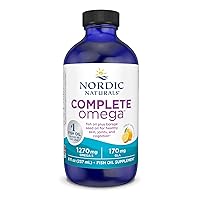 Complete Omega, Lemon Flavor - 8 oz - 1270 mg Omega-3 - EPA & DHA with Added GLA - Healthy Skin & Joints, Cognition, Positive Mood - Non-GMO - 48 Servings
