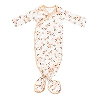 Copper Pearl Baby Gown - Knotted Newborn Sleepers for Baby Boy and Girl, Soft Stretchy Long Sleeve Infant Gowns with Bottom Tie and Hand Mittens, Perfect Hospital Coming Home Outfit (Rue)