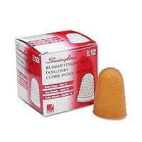 Swingline Rubber Finger Tips, Finger Cots, Extra Large - Size 14, Amber, Finger Protector For Use with Swingline Staples & Swingline Staplers, Home Office Desktop Accessories, 12 Pack (54014)