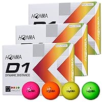 Honma Golf Ball D1 D-1 BT2201 Bulk Purchase 2 Piece Soft Ionomer Flying Distance Golf Balls 3 Dozen 36 Balls Cospa Honma Golf Honma HONM/BT2201 Multicolor