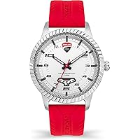 Ducati DTWGN2019502 Men's Analogue Quartz Watch with Silicone Strap, red, Strap