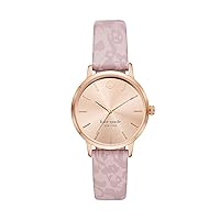 Kate Spade New York Women's Metro Quartz Metal and Leather Three-Hand Watch, Color: Rose Gold, Blush (Model: KSW1671)