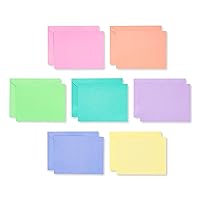 Single Panel Blank Cards Bulk with Envelopes, Bright Pastel Colors (200-Count)