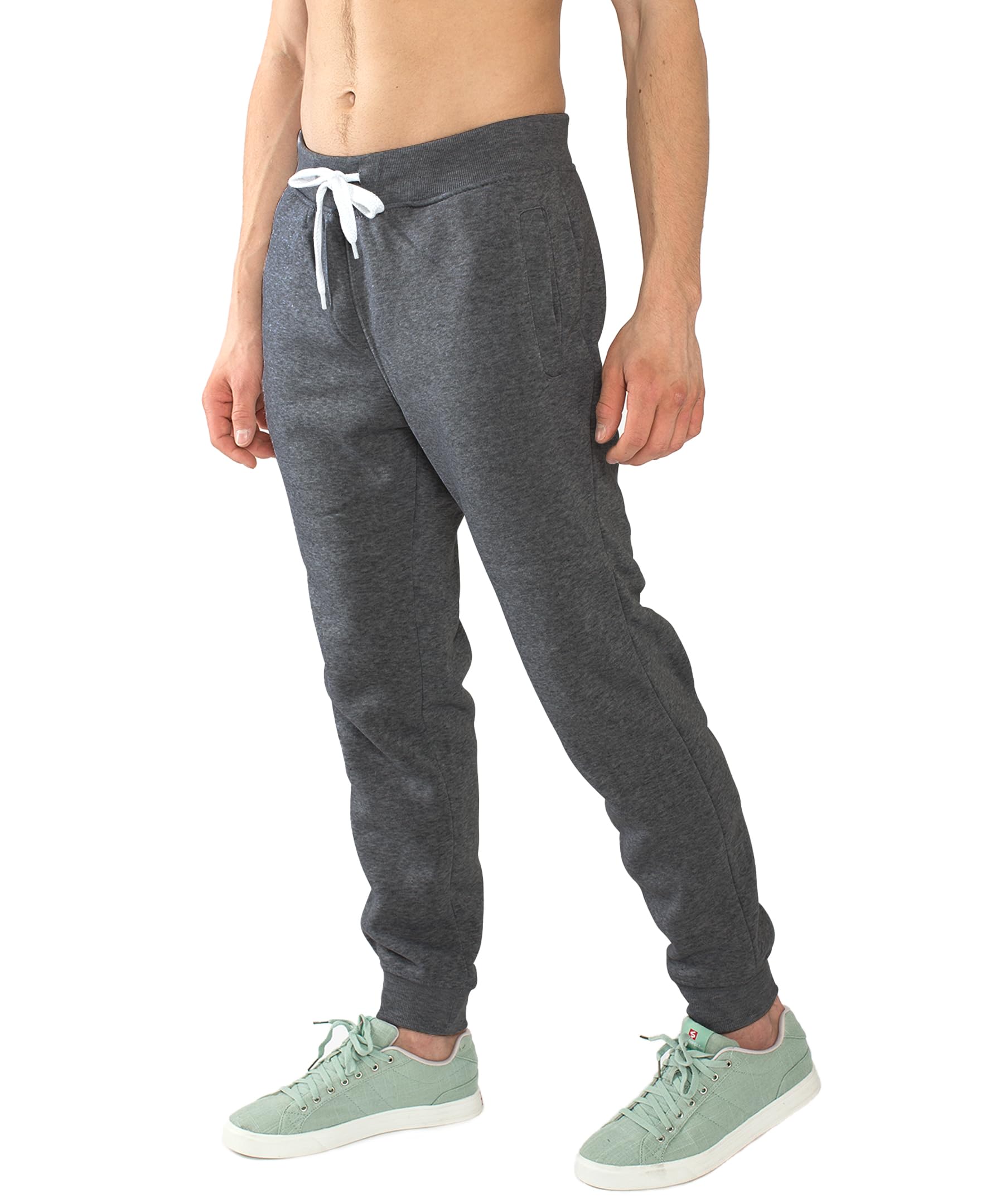 Southpole Men's Basic Jogger Sweatpants, Fleece and Tech Woven