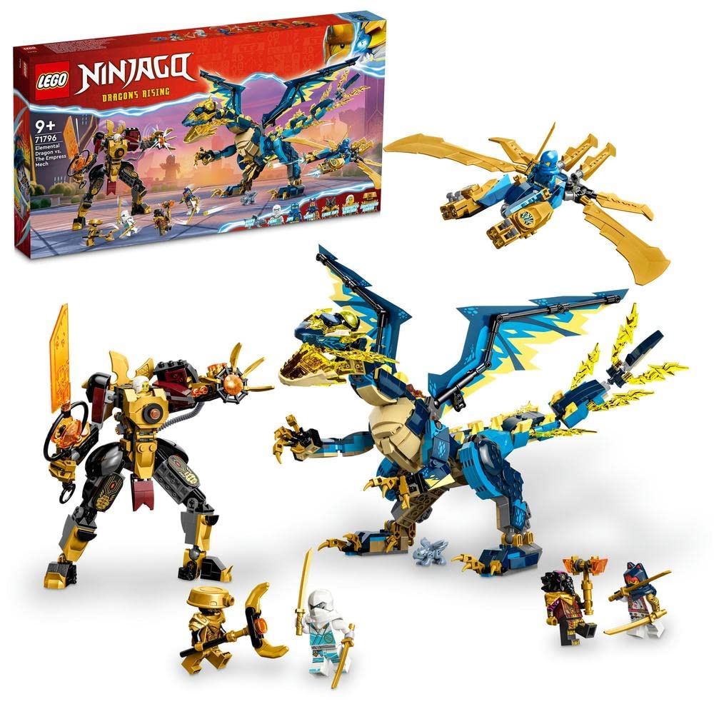 LEGO 71796 Ninjago The Elephant Dragon Against The Empress Robot, Large Construction Toy with Figures and 6 Ninja Minifigures, Collectible Set, Children's Gift