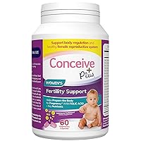Conceive Plus Womens Fertility Support - Female Fertility Formula, Conception Prenatal Vitamin, 60 Capsules, 30 Day Supply