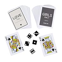 Santa Barbara Design Studio Game Night Gift Set Lili + Delilah Cardboard Book Gift Box, 2-Decks/5-Dice, Playing Cards + Dice