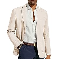 PJ PAUL JONES Mens Blazer Casual Cotton-Linen Sport Coat Lightweight 2 Button Unlined Suit Jackets