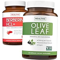 Healths Harmony Save $4 (12% Off) - Buy Olive Leaf Extract & Berberine HCL+ - Revitalize & Fortify Duo -Berberine (60 Capsules) & Olive Leaf Extract with 20% Oleuropein Immune Supplement (60 Capsule)