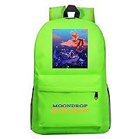 Canvas Bookbag Sundrop and Moondrop Large Capacity Laptop Daypack Lightweight Travel Knapsack
