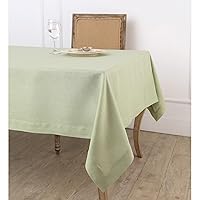 Solino Home Sage Green Linen Tablecloth 60 x 108 Inch – Handcrafted from 100% Pure European Flax Linen Tablecloth – Machine Washable Rectangular Table Cover for Spring, Father's Day, Summer – Fete