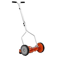 American Lawn Mower Company 1204-14 14-Inch 4-Blade Push Reel Lawn Mower, Red