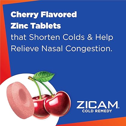 Zicam Cold Remedy Zinc Rapidmelts, Cherry Flavor, 25 Count (Pack of 1)